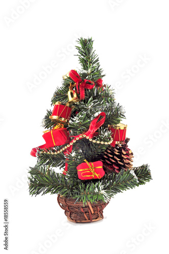 Decorative christmas tree isolated on the white background
