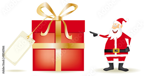 santa claus with big present
