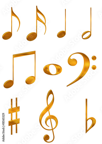 Gold music symbols