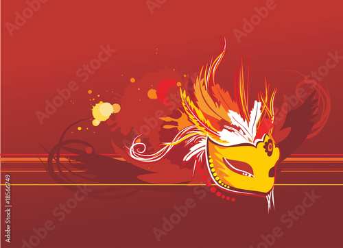 vector background with venetian carnival mask