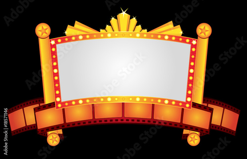 Gold cinema neon