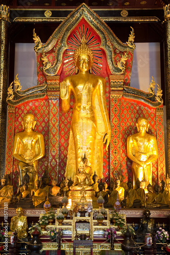 Buddha image in Thailand, Wat Jedi Lanng, Chiang Mai, Thailand