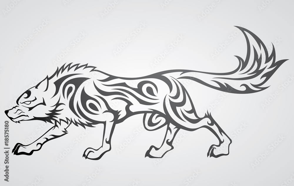Naklejka premium Wolf Tattoo