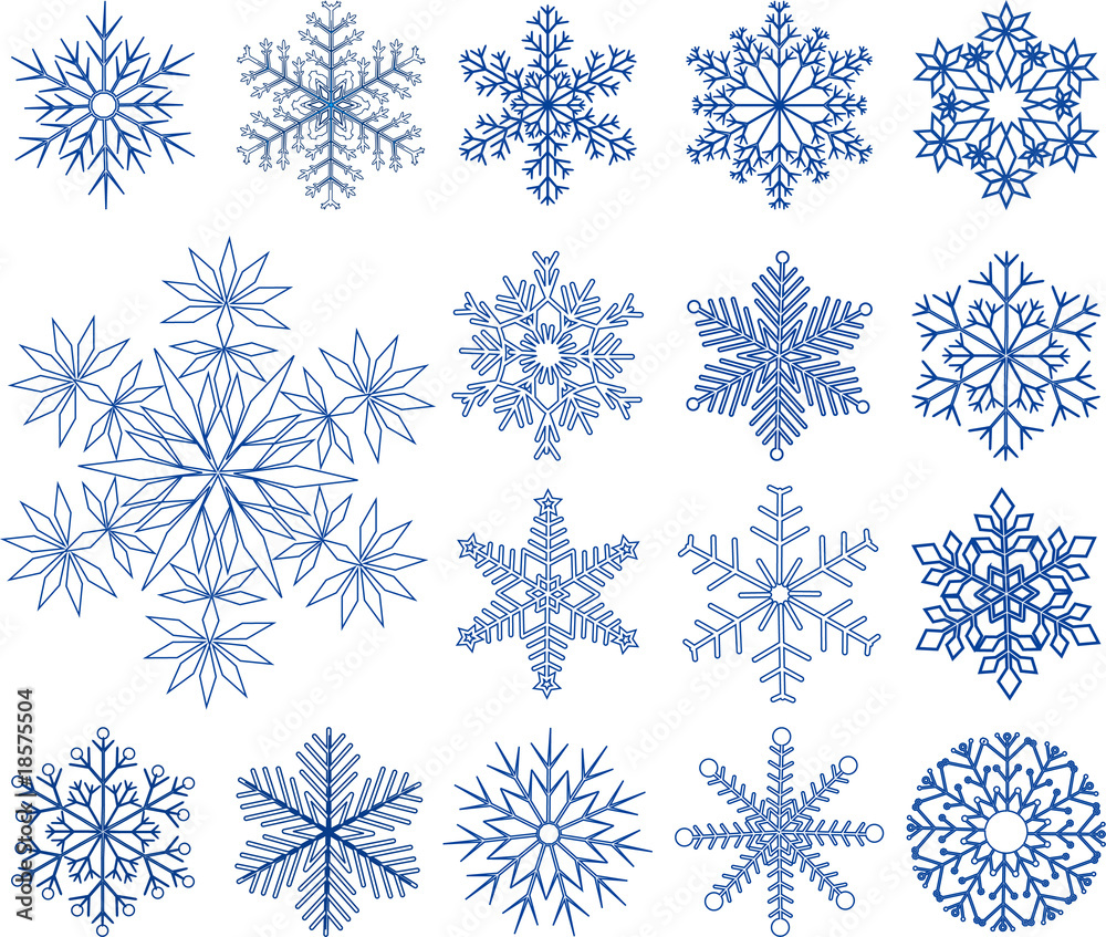 Set snowflakes vector Set snowflakes vector