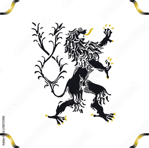 vector illustration lion ornament