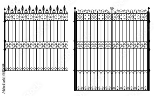 Wrought iron gate and fence