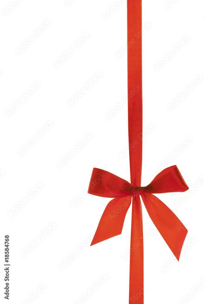 Red ribbon with clipping path. Vertical size Red ribbon with clipping path. Vertical size