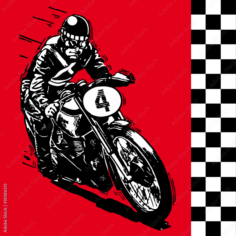 Naklejka premium moto motocycle retro vintage classic vector illustration