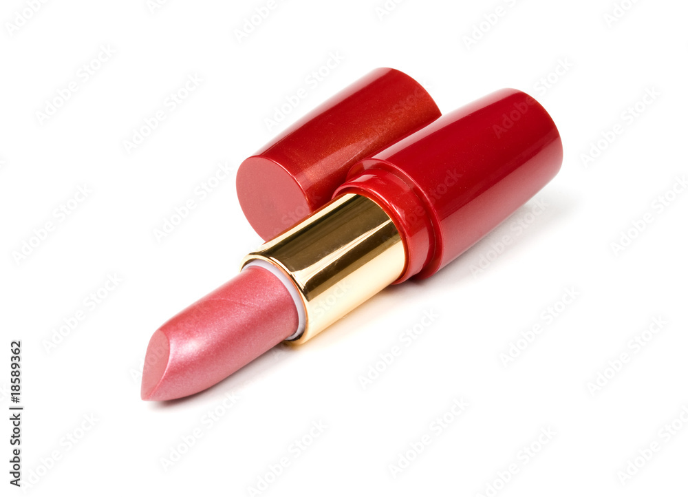 Obraz premium Bright feminine pomade on white background