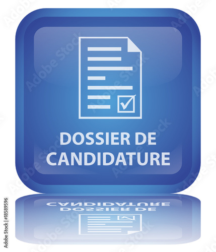 Bouton " Dossier de Candidature " (carré - vecteur - reflet)