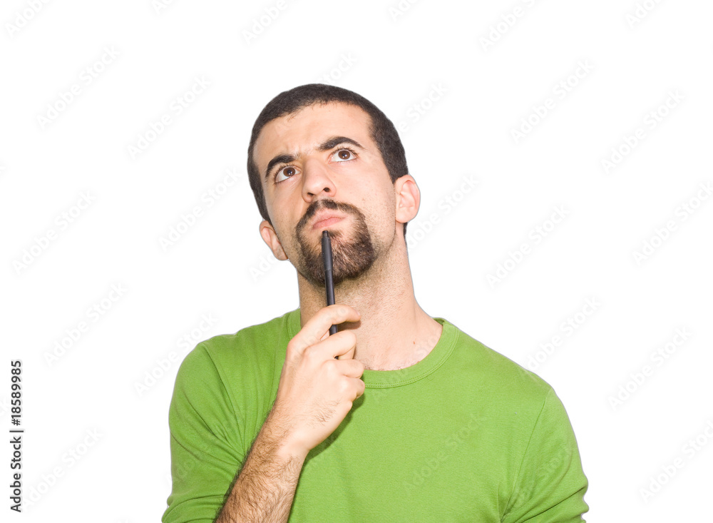 man thinking and looking perplexed man thinking and looking perplexed