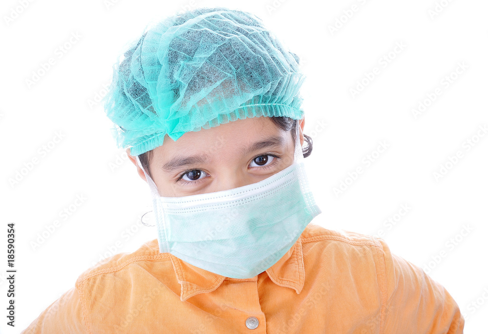 Little child with a mask on his face Little child with a mask on his face