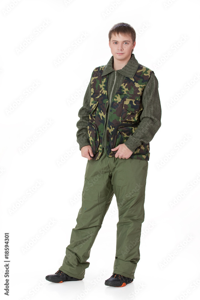 Young Man In Working Clothes Young Man In Working Clothes