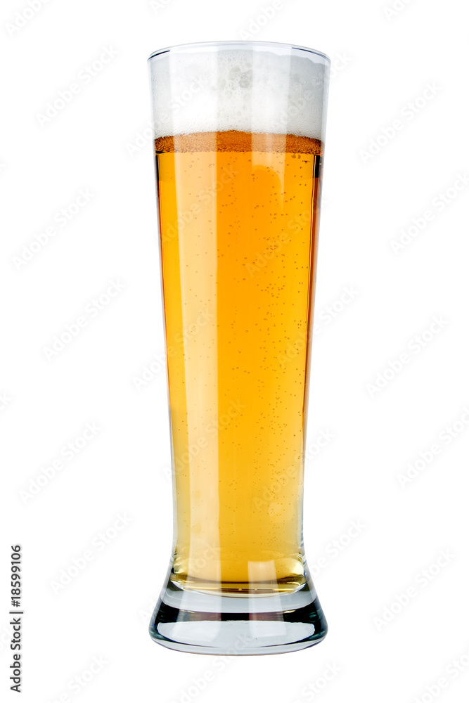 Glass of beer on white background. Isolate Glass of beer on white background. Isolate