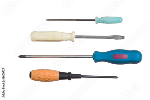 Set of used screwdrivers