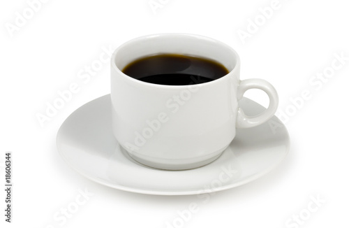 A cup of coffee carved on a white background © Timmary