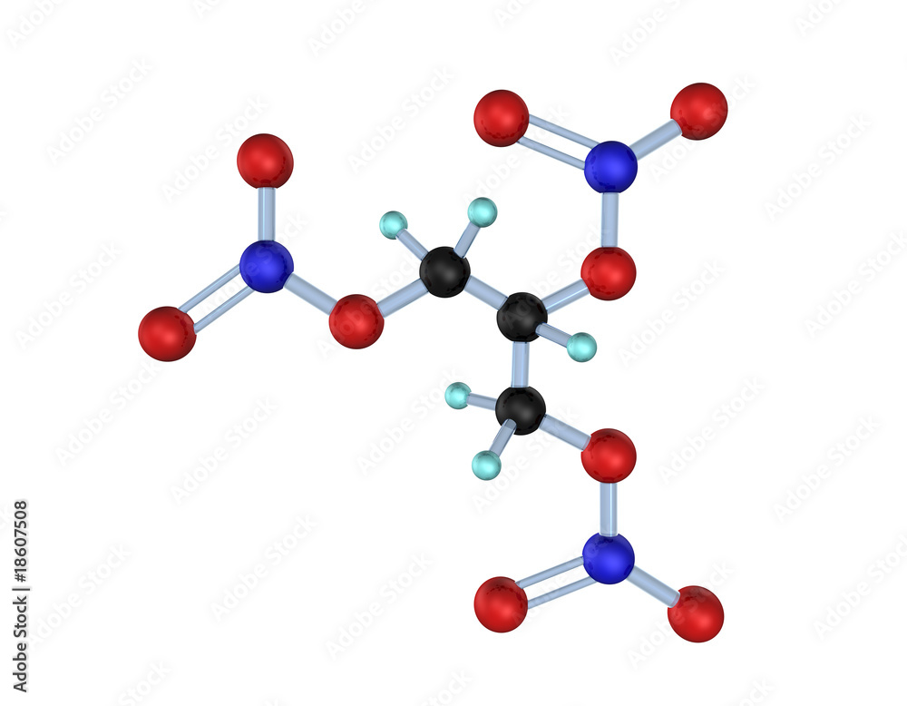 Molecule Nitroglycerin 3D Molecule Nitroglycerin 3D