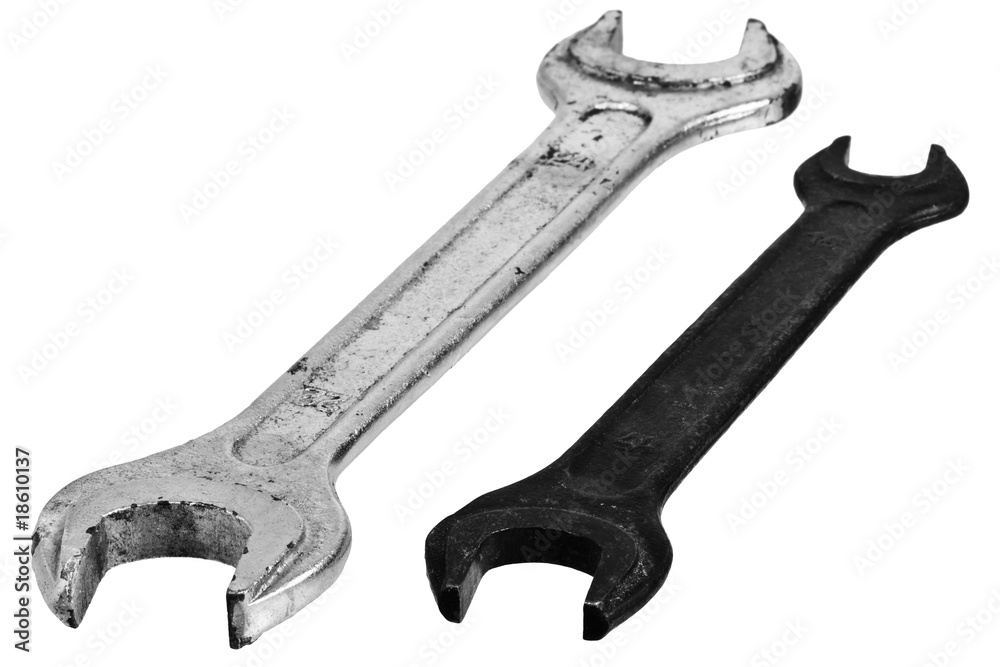 Two spanners isolated on a white background Two spanners isolated on a white background
