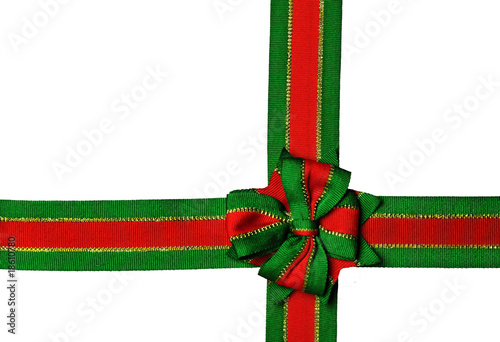 Red and green christmas ribbon