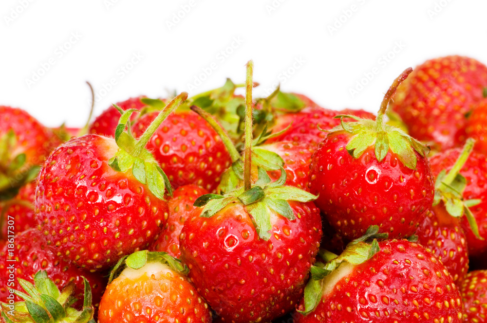 Red strawberries isolated on the white background Red strawberries isolated on the white background