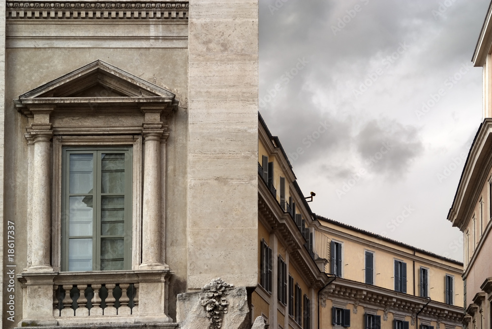 Obraz premium Roma, piazza di Trevi, palazzo Poli (part.)