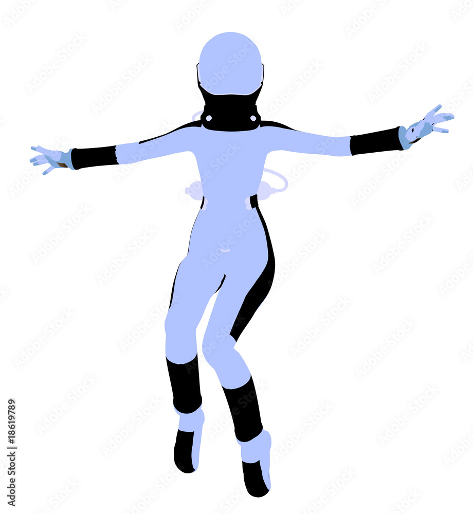Female Astronaut Illustration Silhouette