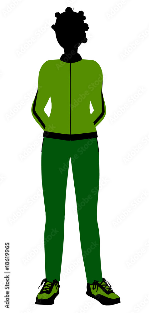 African American Female Jogger Illustration Silhouette African American Female Jogger Illustration Silhouette