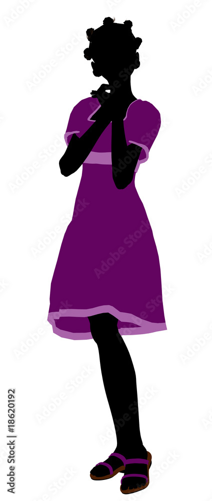 Fashionable African American Girl Illustration Silhouette Fashionable African American Girl Illustration Silhouette