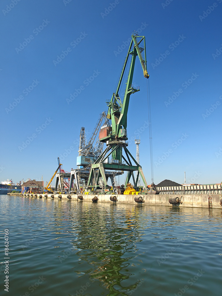 Cranes in harbour