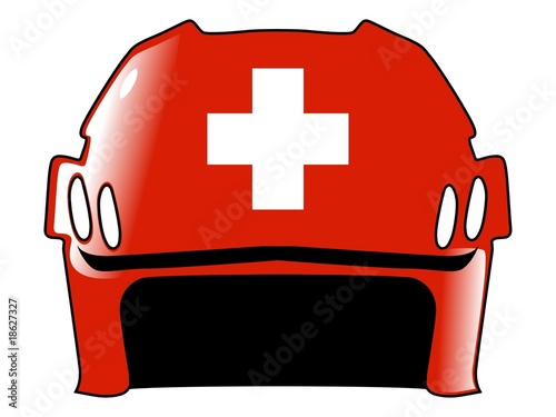 hockey helmet in colors of Switzerland