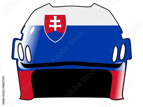 hockey helmet in colors of Slovakia