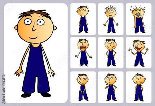 Boy character emotions
