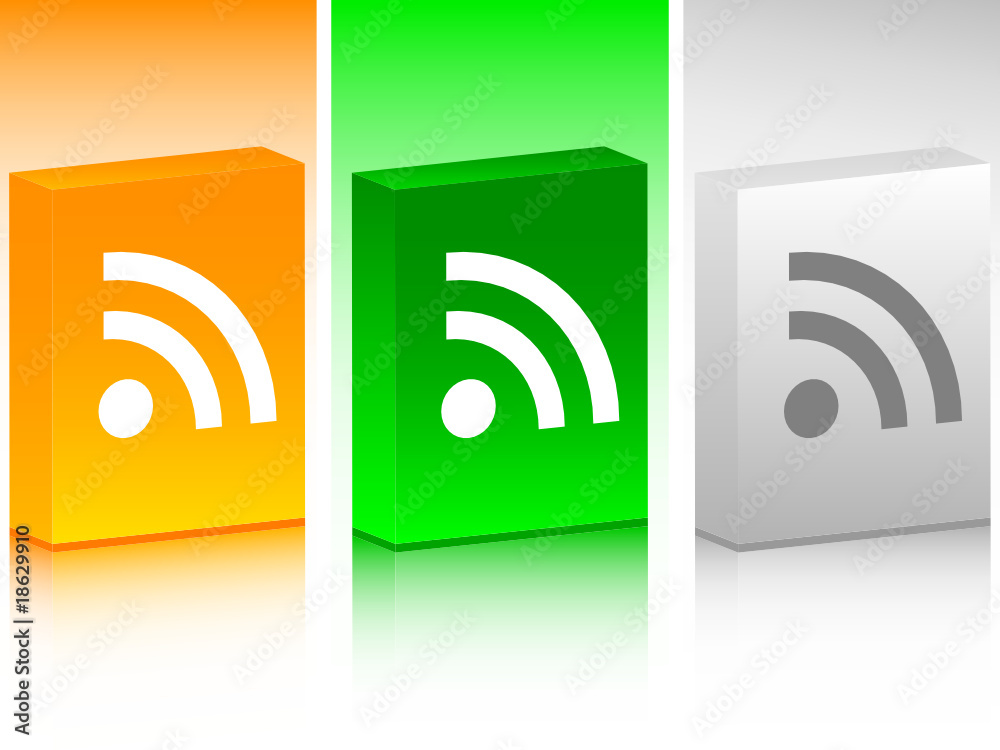 rss boxes of different colors