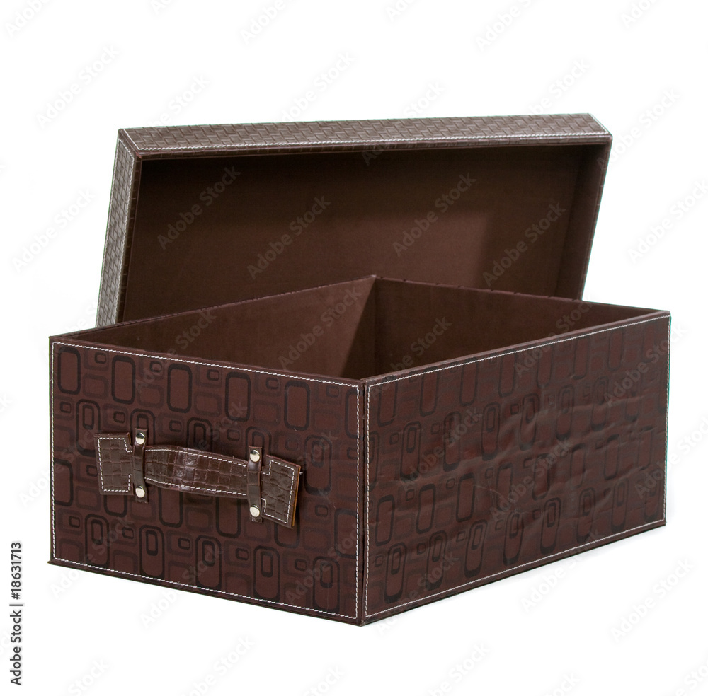 fancy leather gift box over white background fancy leather gift box over white background