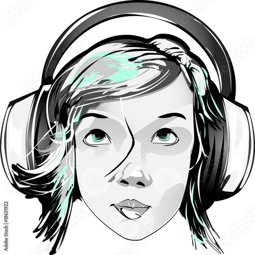 Ragazzina con cuffie