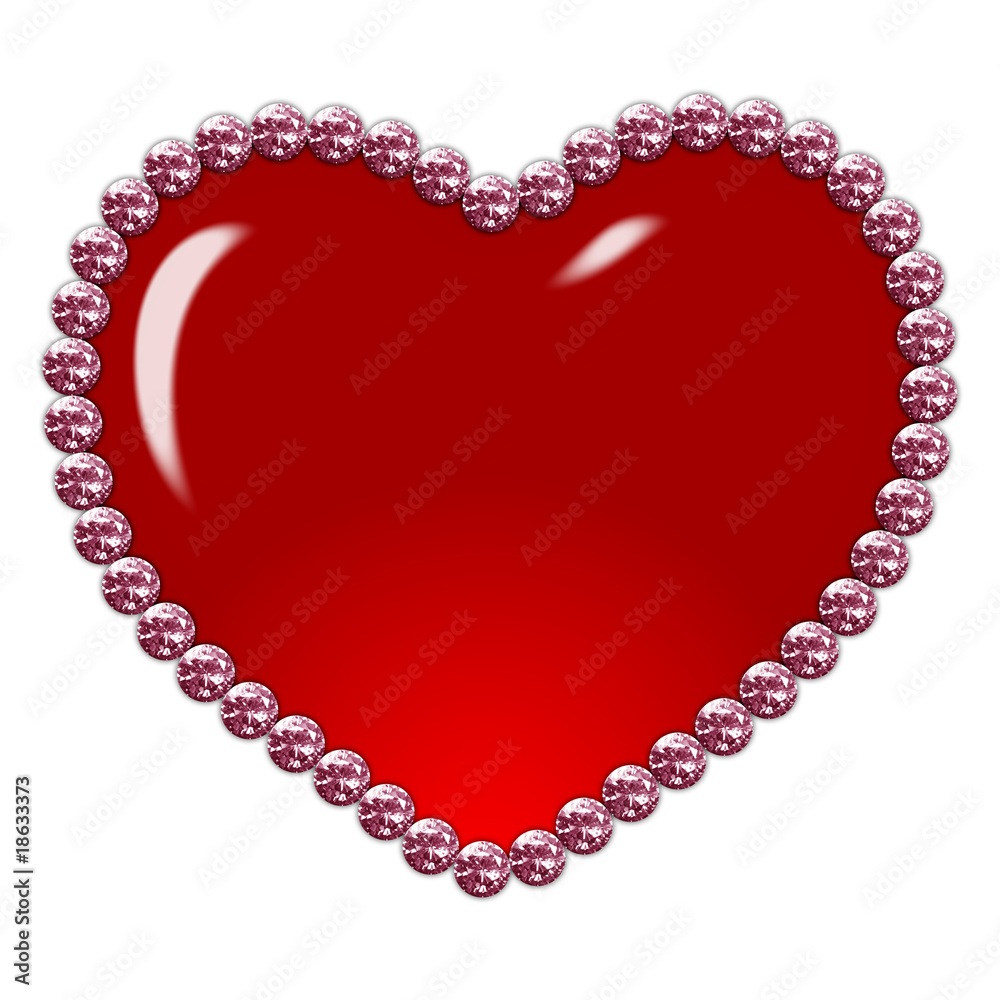 Obraz premium ラインストーンの飾りのハート