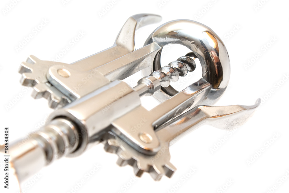 photo of the corkscrew isolated over white photo of the corkscrew isolated over white