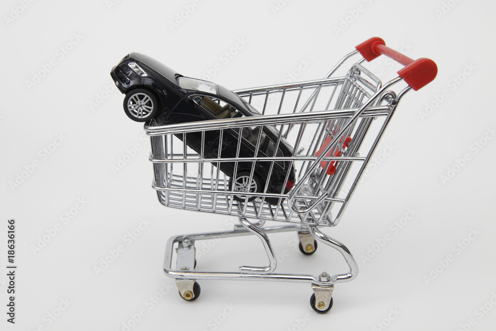shopping cart with car StockFoto Adobe Stock