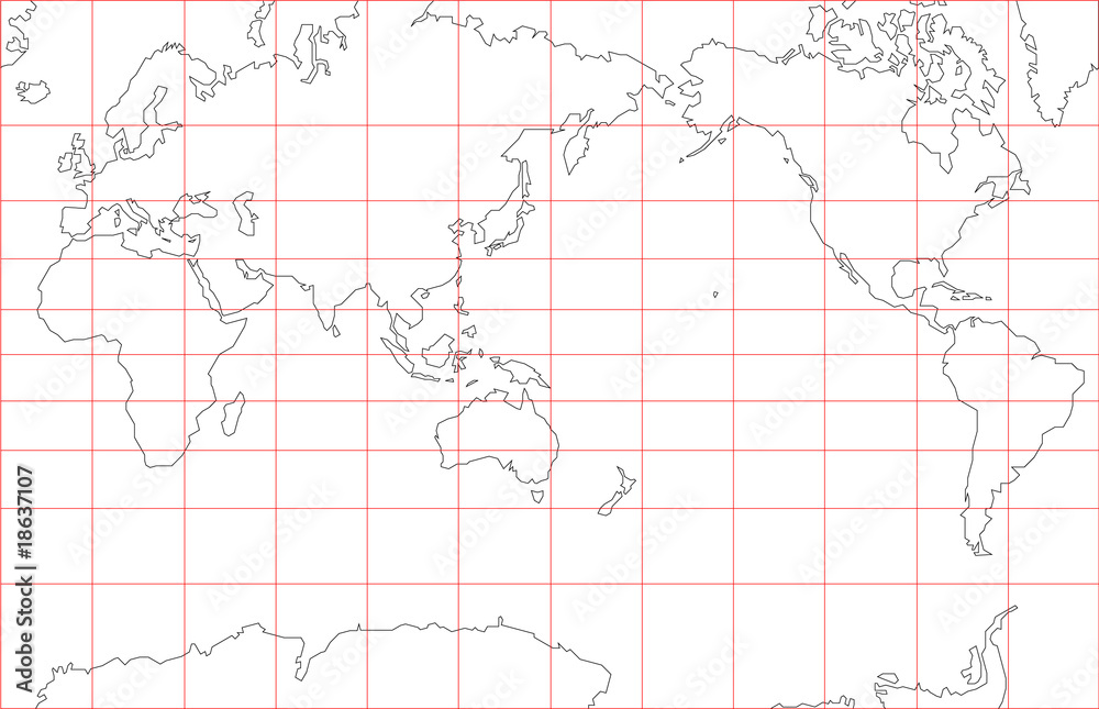 Australien-zentrierte Mercator Weltkarte