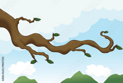 Hand drawn illustrated branch