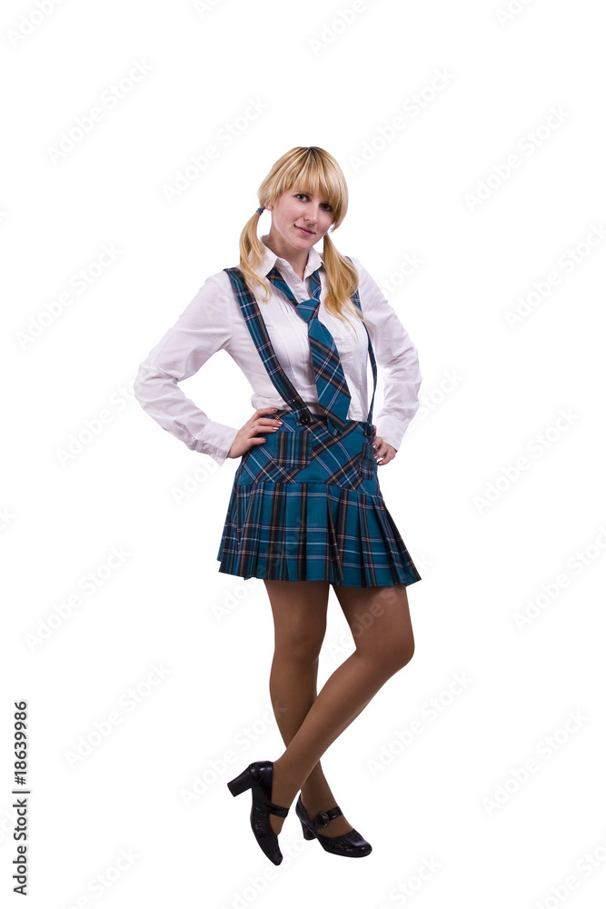 Senior high school student in uniform is posing Senior high school student in uniform is posing