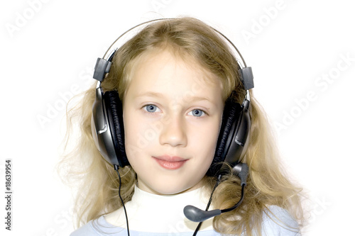 Young girl and headset