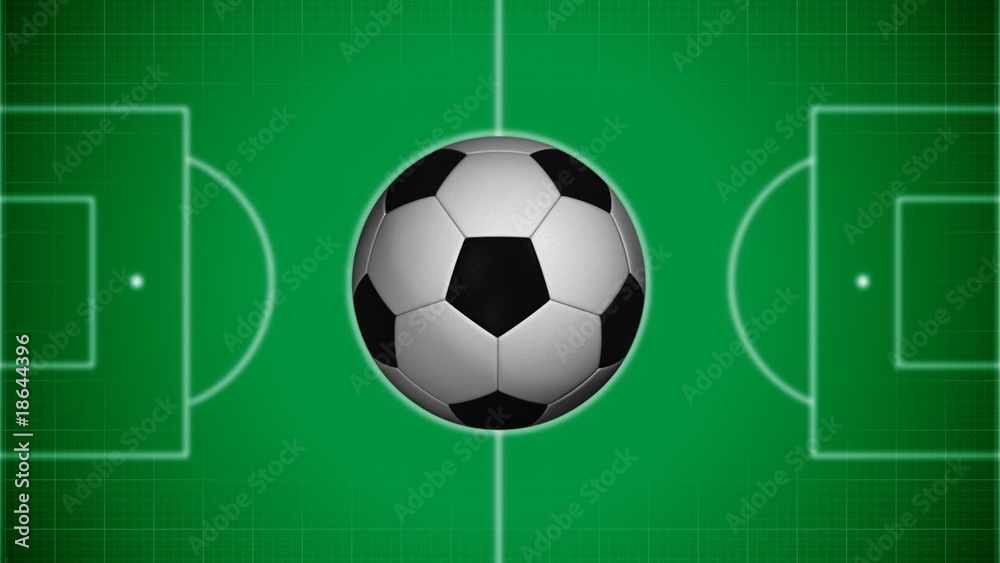 Soccer background with rotating ball. Alpha transition Soccer background with rotating ball. Alpha transition