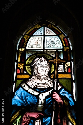 saint on glasswork