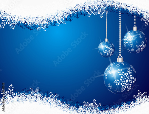 Christmas sky snow and spheres