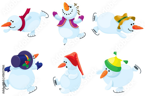 Collection of the skating snowman