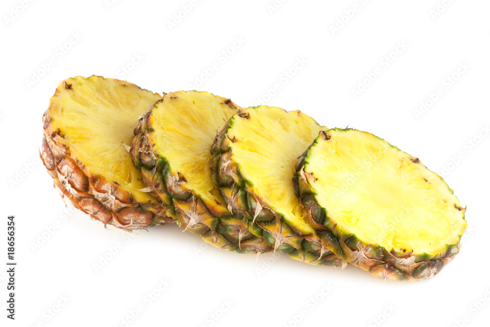 Pineapple sliced isolated on white Pineapple sliced isolated on white