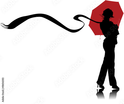 umbrella and scarf