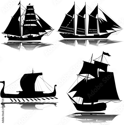 Old ship vector