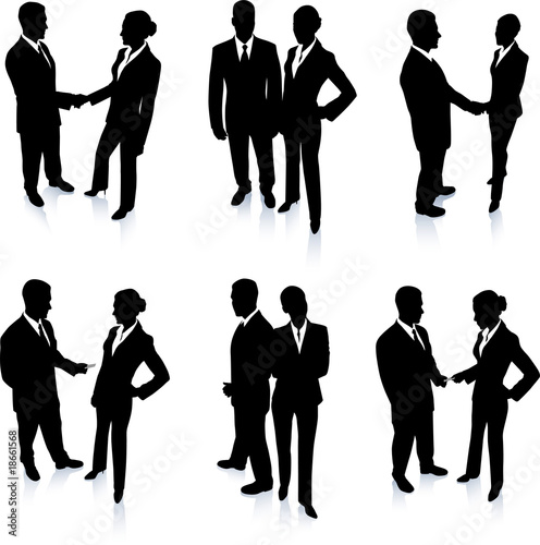 Young business people silhouettes